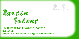 martin volent business card